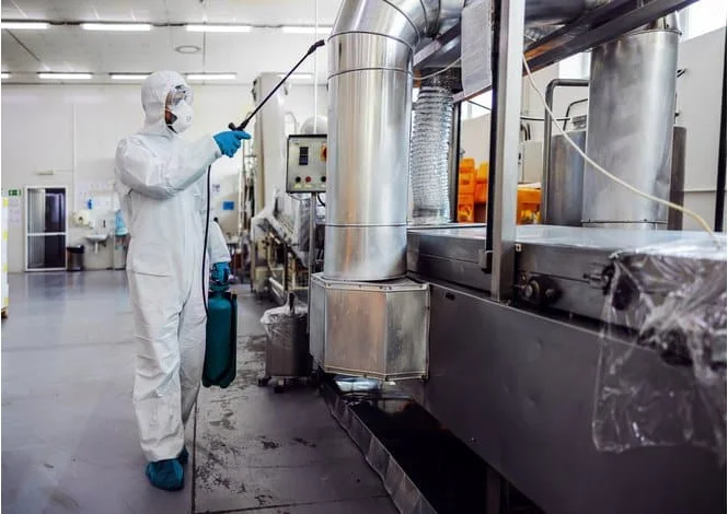 School cafeteria receiving professional fly control treatment