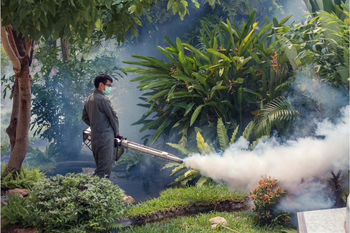 Flying insect control across rural property