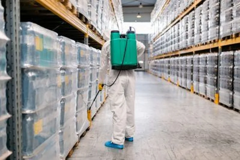 Stored product pest inspection in industrial warehouse