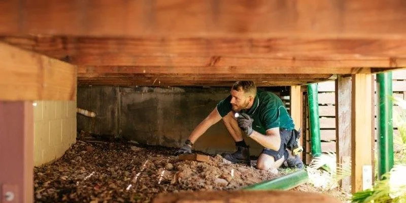 Professional comparing carpenter ant and termite damage