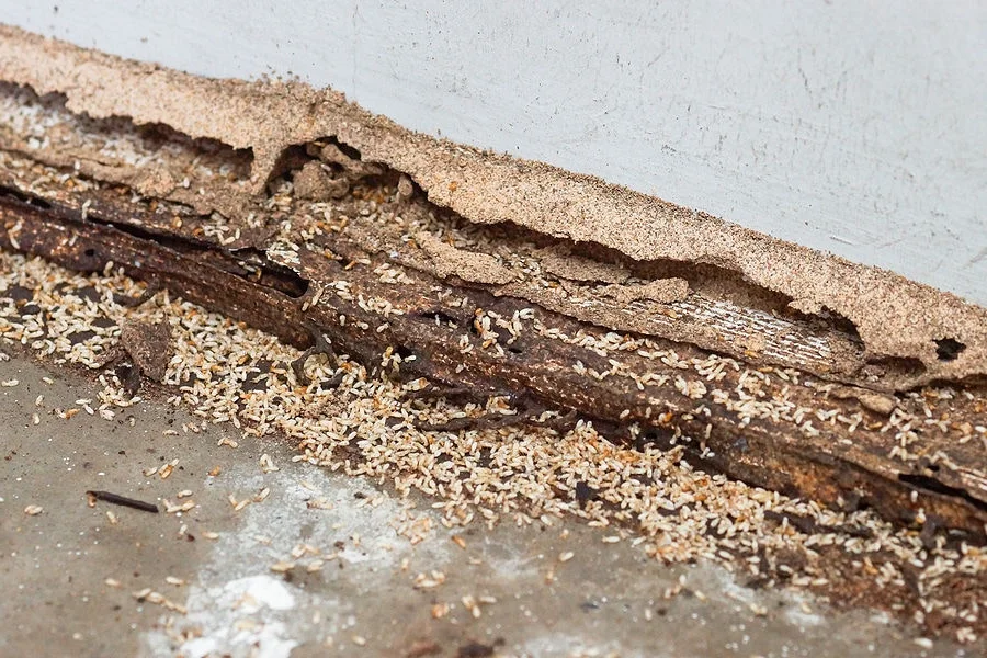 Sealing foundation cracks to prevent termite entry